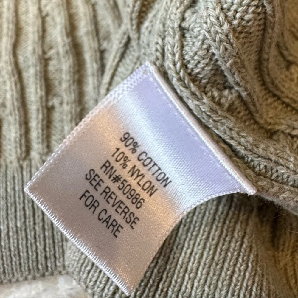 CROFT & BARROW RIBBED LIGHT GREEN TURTLENECK SWEATER SIZE LARGE